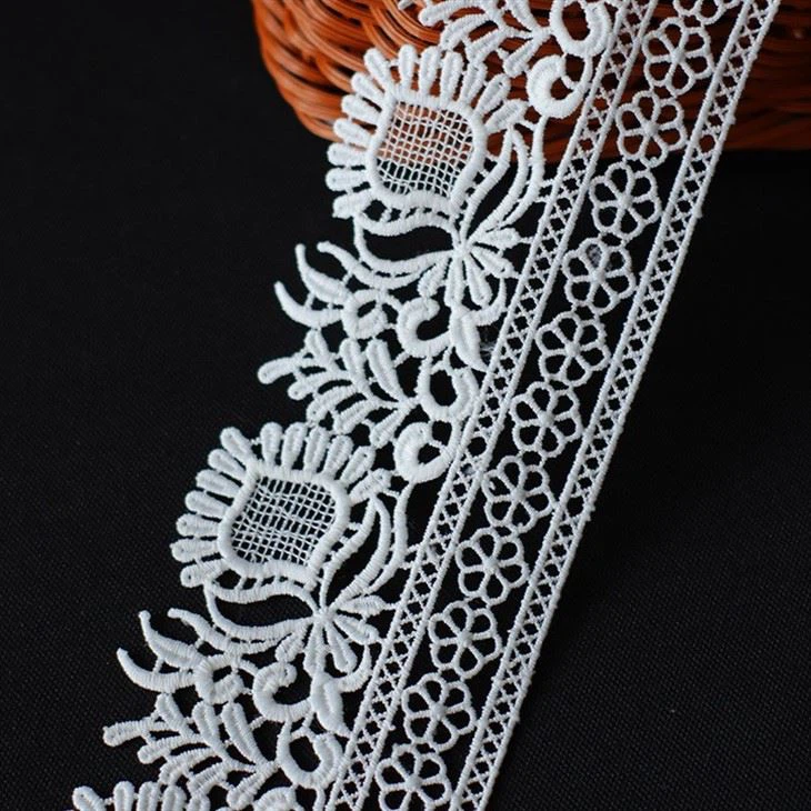 Chemical Lace Trim Embroidered Polyester Guipure For Dresses & Lingerie