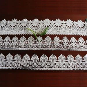Trim Renda Bordir Chimecial Poliester Guipure Trim Renda Larut Air Untuk Dressing